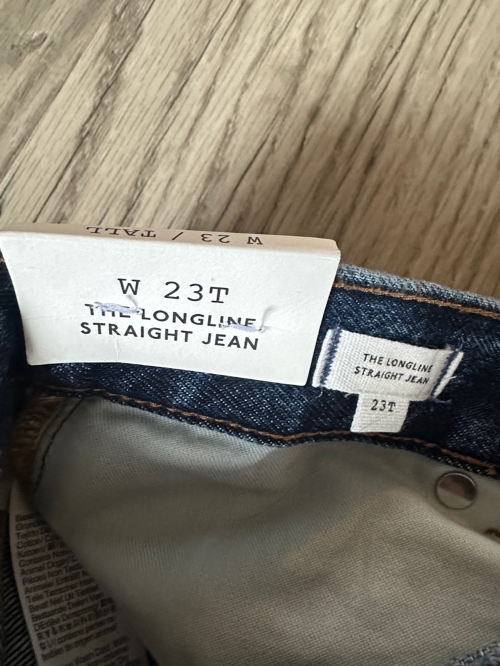 Madewell NWT the tall longline Straight-Leg Jeans button fly women's size 23T - Picture 8 of 15